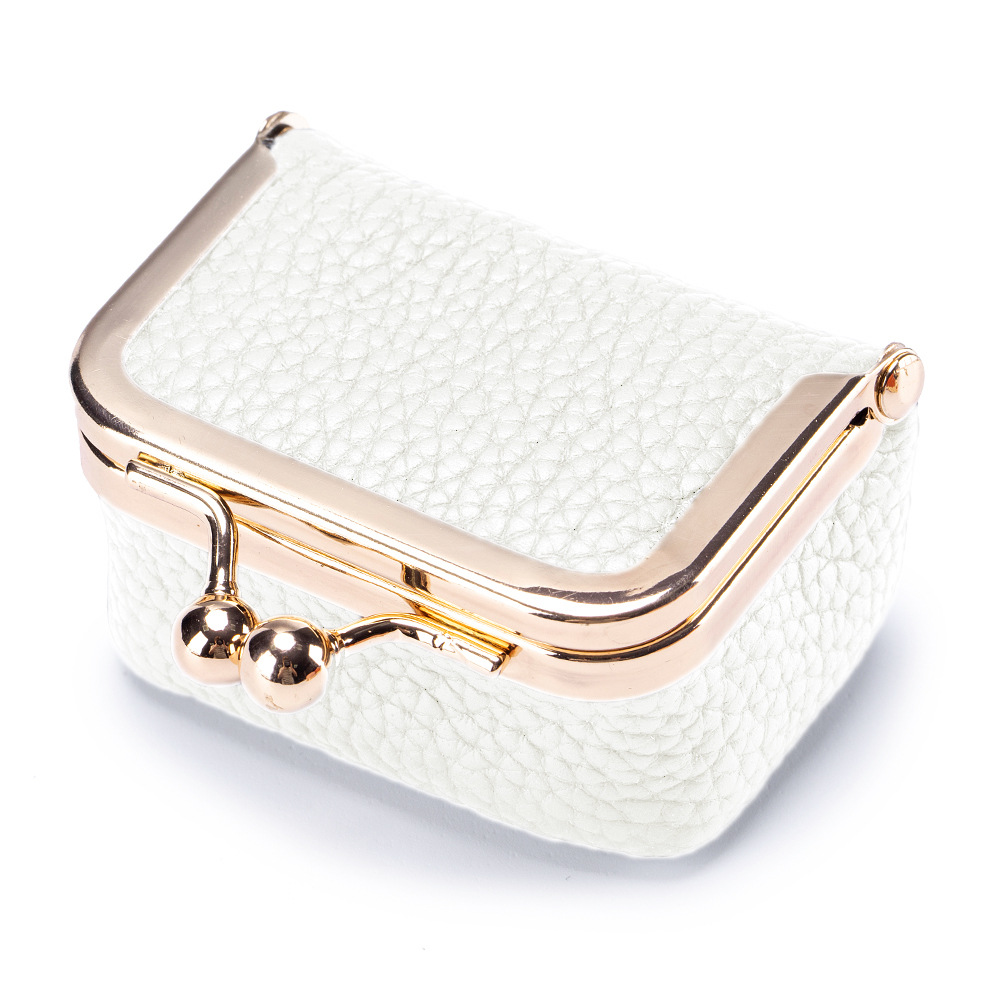Genuine leather small coin purse with zipper, mini jewelry box for rings, necklaces, earrings and other accessories
