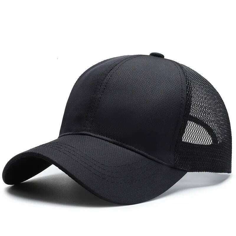 Sports Baseball Cap Men Summer Breathable Mesh Visor Korean Version Light Plate Solid Color Hat Outdoor Leisure Y260304