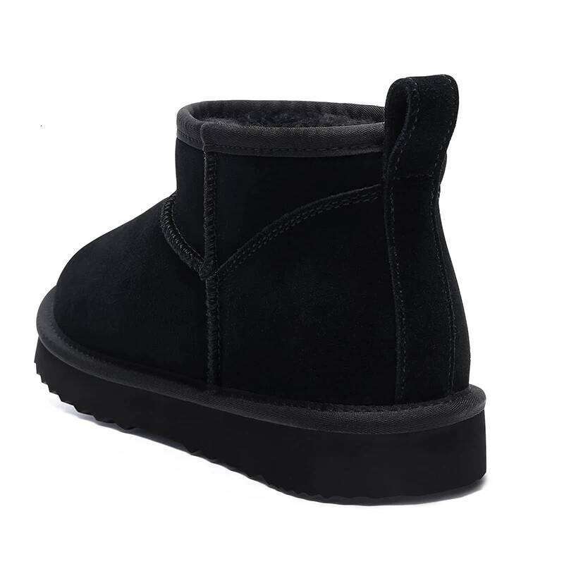 Kidmi Women's Genuine Suede Mini for Winter Fuzzy Short Ankle Boot Fur Lined Snow Boots Women Shoes