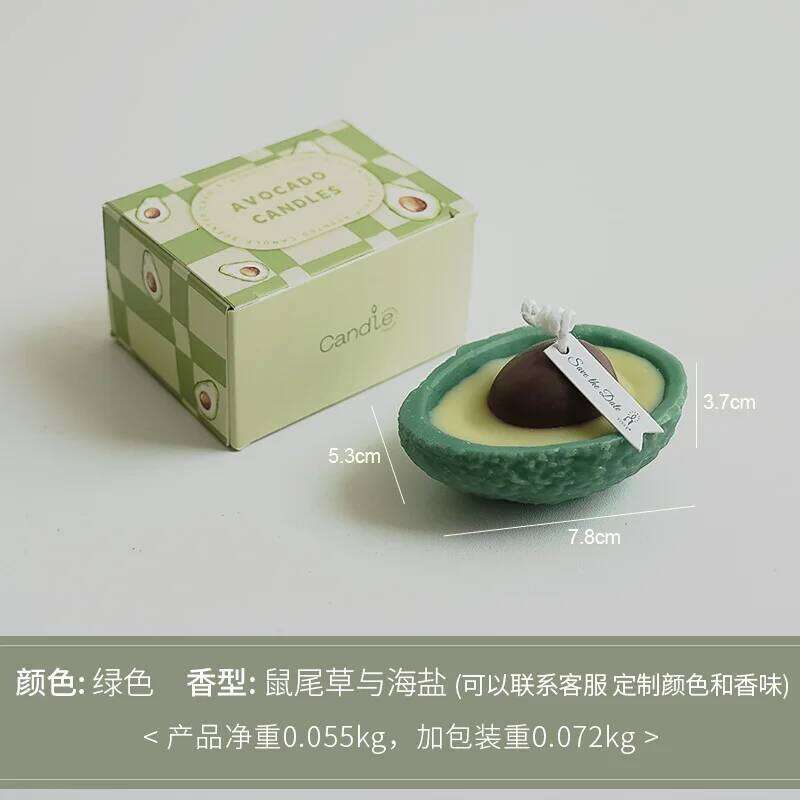 Handmade Avocado Scented Candle, Smokeless Soy Wax, Home Decoration Ornaments, New Year Souvenir, Birthday Fragrance Gift W260304 W260305