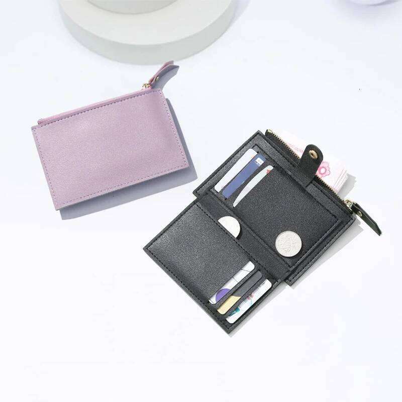 Holder Wallet for Women, Womens Zipper Wallets with Credit Slots, PU Card Case Slim Front Pocket Coin Purse C260304