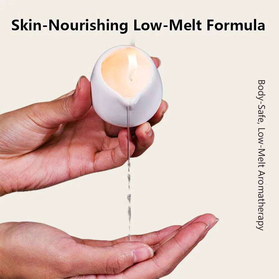 Iris and Sandalwood low heat Massage Candle Ultra Hydrating Body Care with Coconut wax Oil 1.69 oz home decor Valentines W260304 W260305