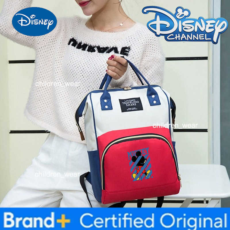 Disney Waterproof Mickey Mouse Mummy Bag Diaper Backpack Merchandise Fashionable Lightweight for Travel Shopping Daily Use H260305