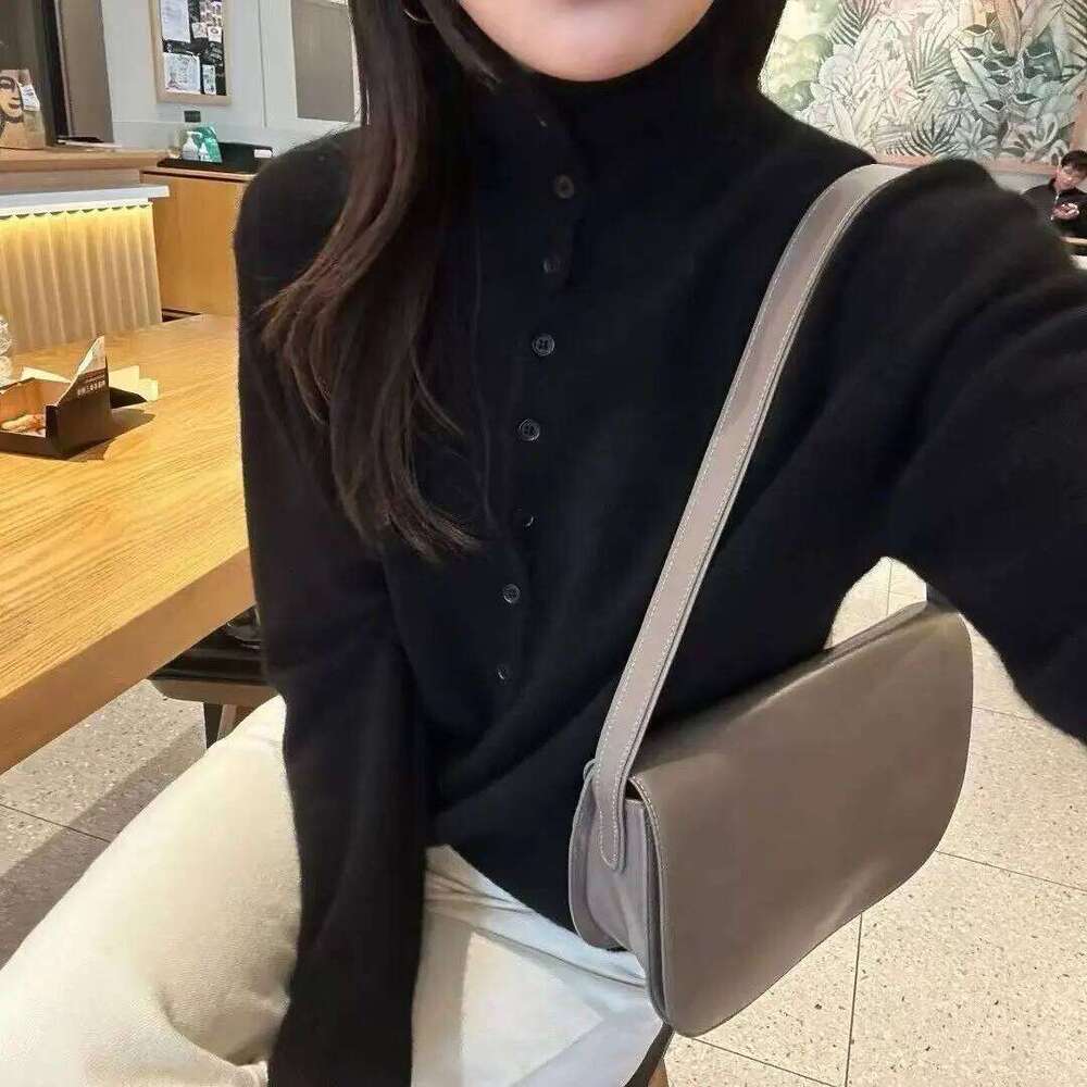 WinvyNee Women's Clothing 100% Wool Sweaters Turtleneck Long Sleeve Solid Buttons Pullovers Soft Knitwear Tops Autumn A1683006 XJ260305