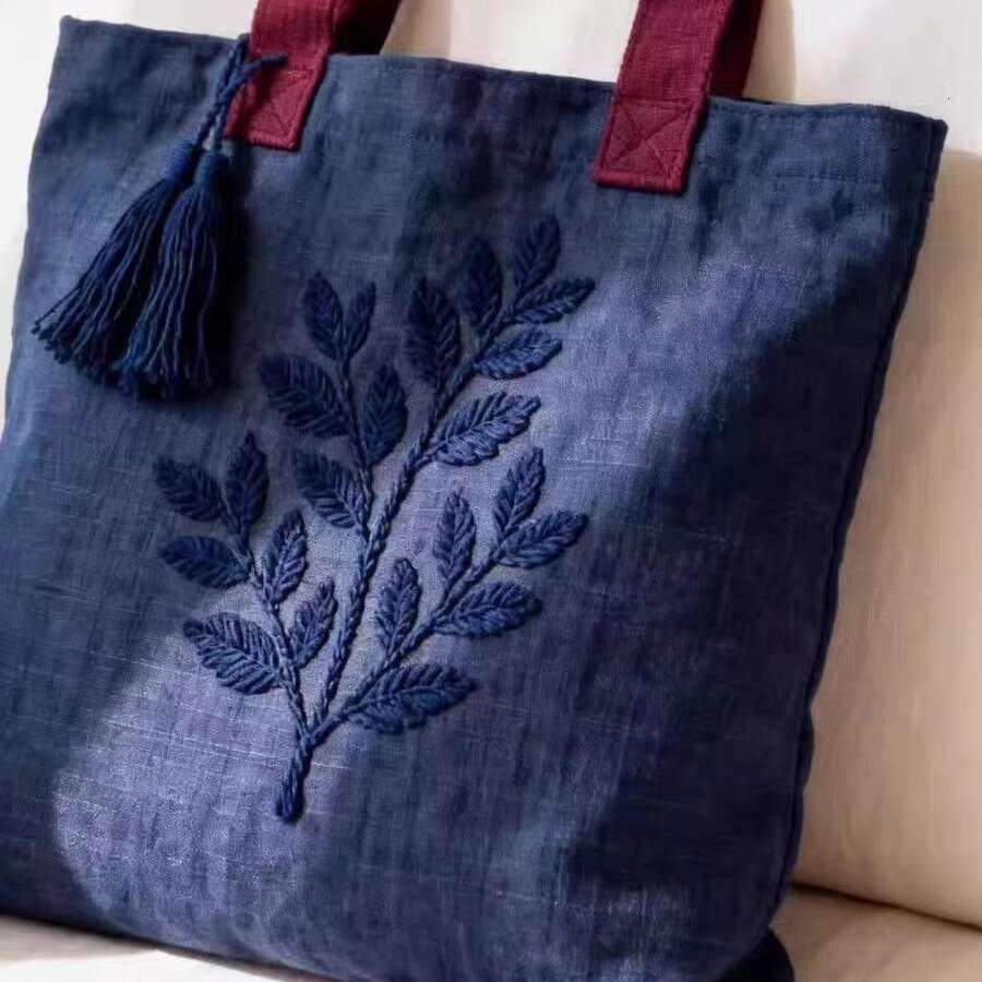 Niche Chinese-Style Embroidered Canvas Bag, Niche Ethnic Style, Artistic And Stylish, High-Capacity Tote Bag Kl928