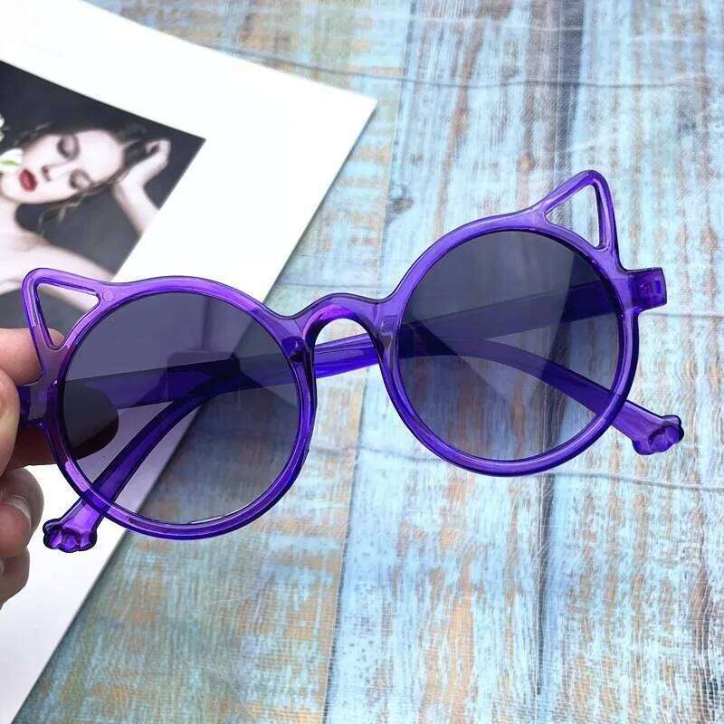 Children's New Fashion Cat's Ears Sunglasses Girls Cat Ear Sun Super Cute And Adorable Glasses Z260304