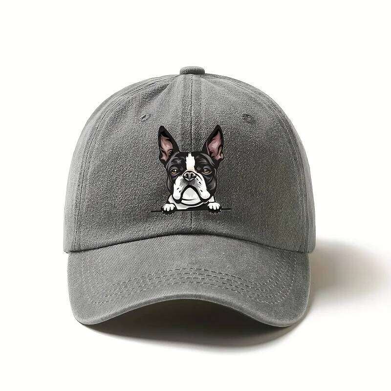 Cute Boston Dog Printed Baseball Hat with Casual Style, Perfect Gift for Daily Wear and Travel Pet Enthusiasts Y260304