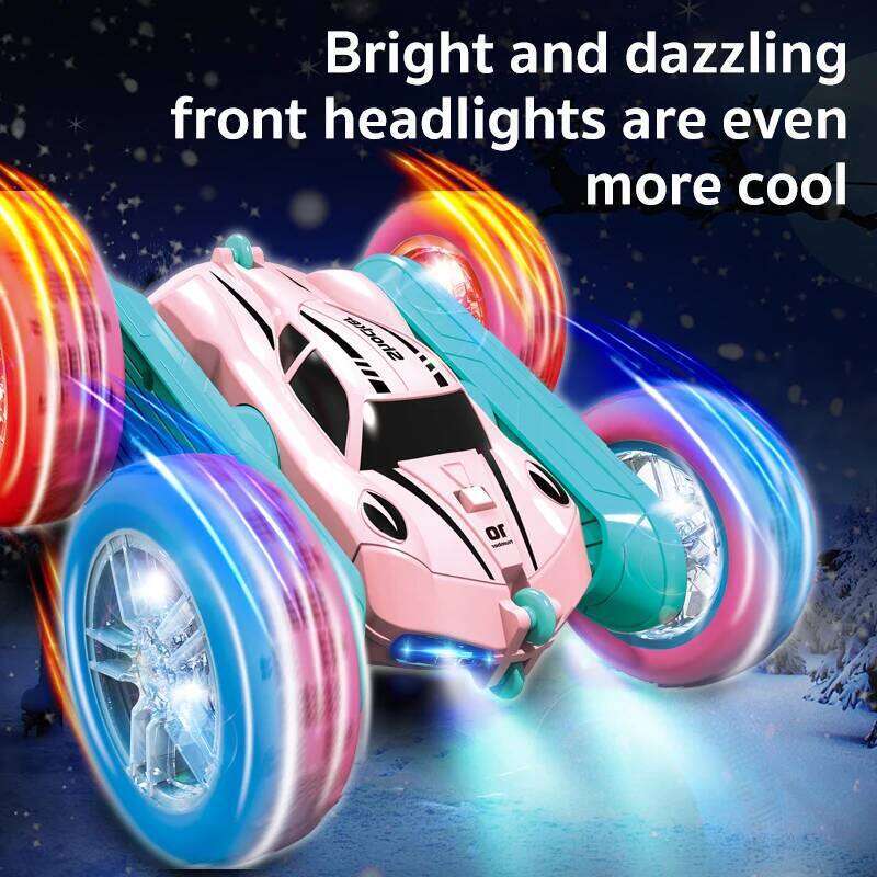 Remote stunt Light four-wheel drive double-sided swing arm rolling Christmas children's toy remote control car Z260304