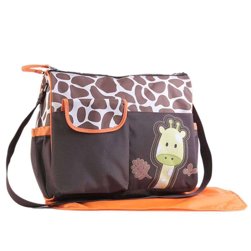 Fashion cartoon giraffe mommy large capacity multifunctional oblique span one shoulder mother-and-baby diaper bag Z260304