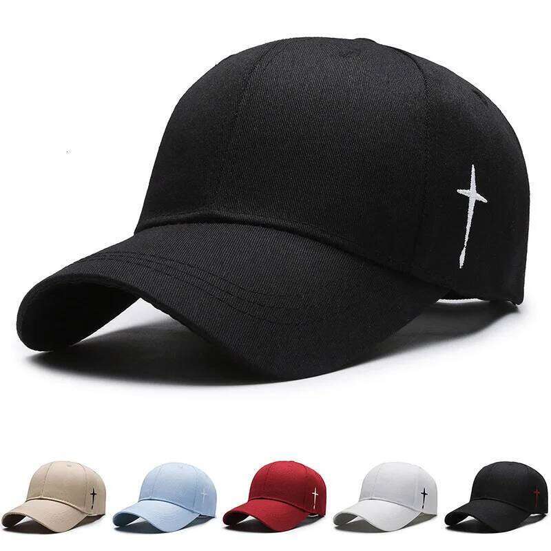 Unisex Simple Cross Water Drop Embroidery Baseball Caps Spring and Autumn Outdoor Adjustable Casual Sunscreen Hat Y260304