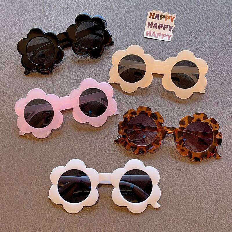 2023 New Children Lovely Round Square Flowers UV400 Girls Boys Fashion Protection Sunglasses Kids Sun Glasses Z260305