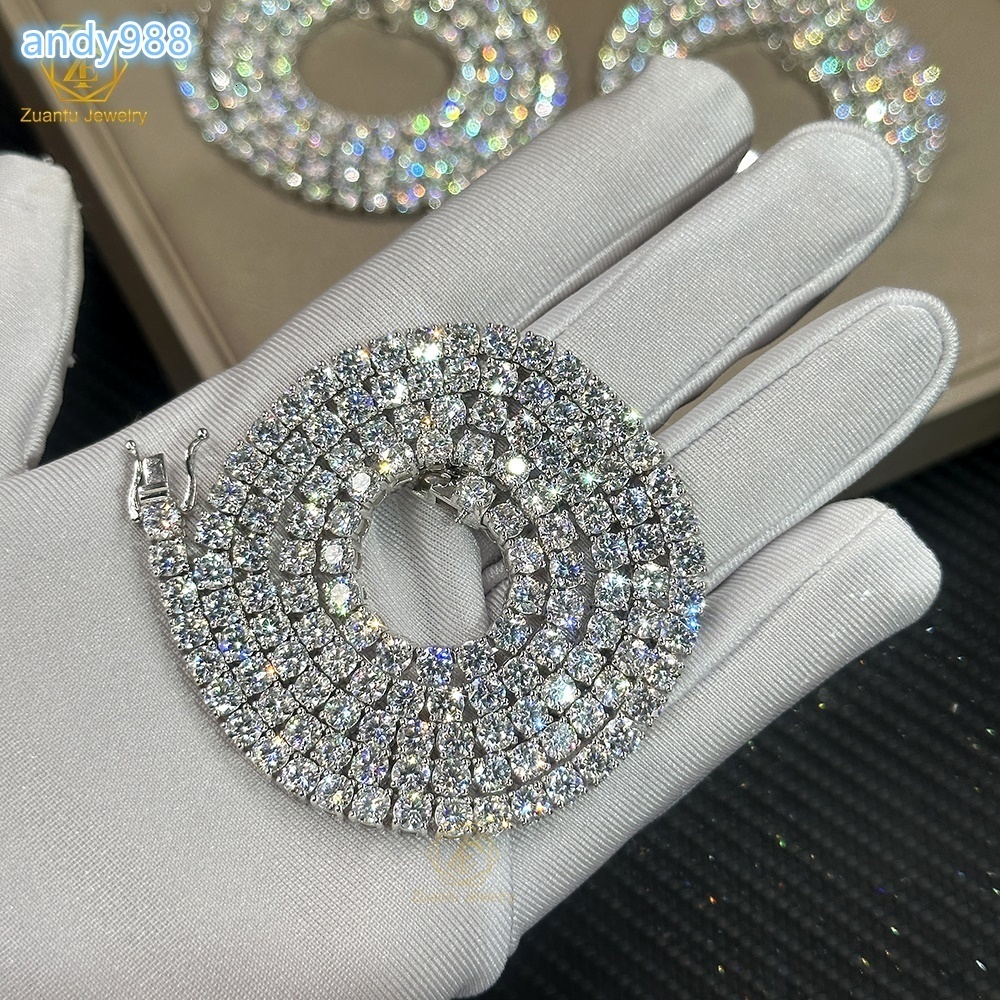 Factory Wholesale 2-6mm Iced Jewelry 925 Sterling Silver VVS Graded Mossanite Moissanite Diamond Tennis Chain Bracelet Gift