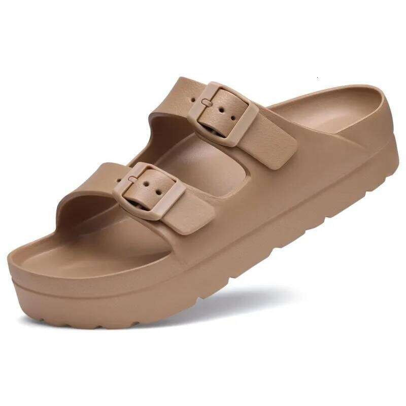 Kidmi Summer for Women Platform Sandals with Arch Support New Adjustable Buckle Beach Slippers Casual Foam Lady Slides