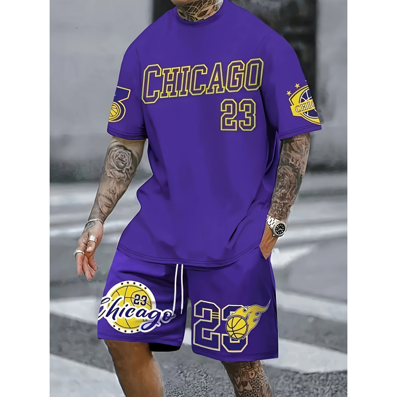 2026 New Designer Luxury Brand Printed T-shirt Outdoor Sports Men's Shorts With Letter Printed Men's Short Sleeves And Shorts Set