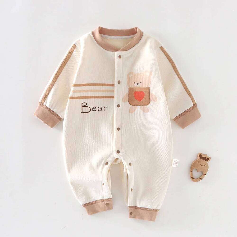 Newborn Toddler Spring Fall Daily Outdoor Clothing Baby Girl Boy Casual Jumpsuit Infant 0-18 Months Soft Skin-friendly Romper Z260304