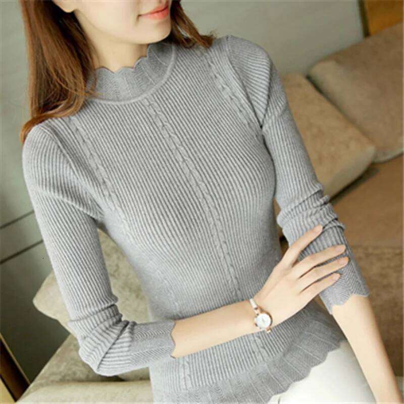 Autumn Korean Slim Fashion Knit High Elastic Turtleneck Bottoming Basic Pullovers Winter Sexy Sweater Women 7570 XJ260305