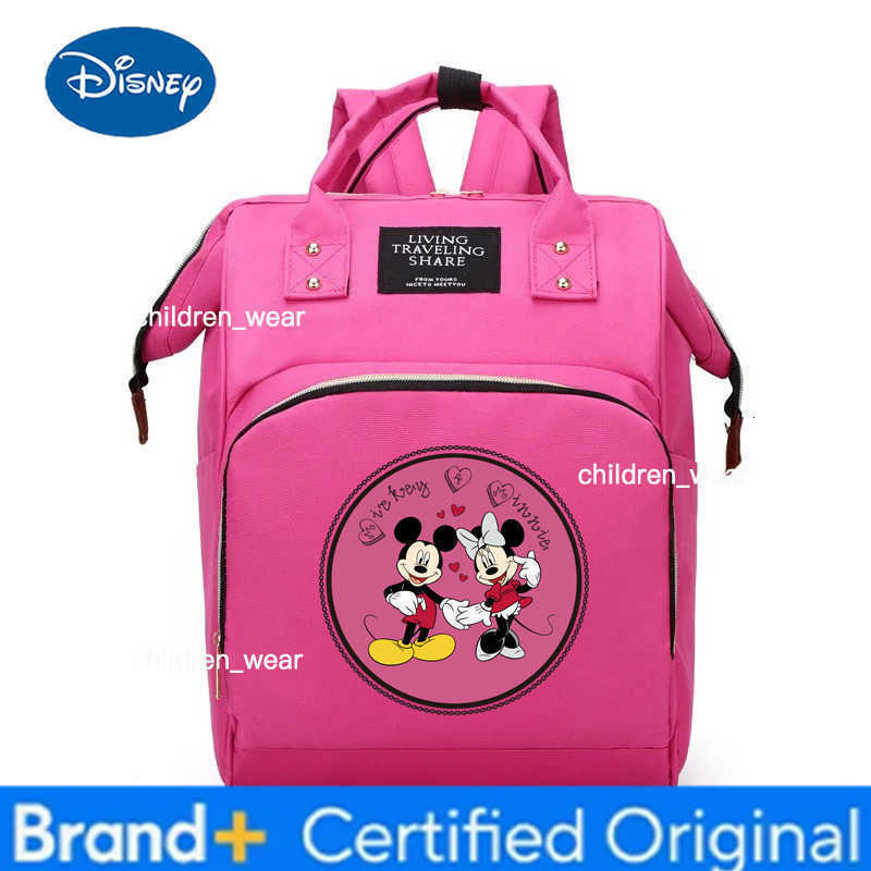 Disney Mickey Minnie Mouse Backpack Stylish Student Large Capacity Waterproof Schoolbag Cute Cartoon Pattern Travel Bag Kid Gift H260305