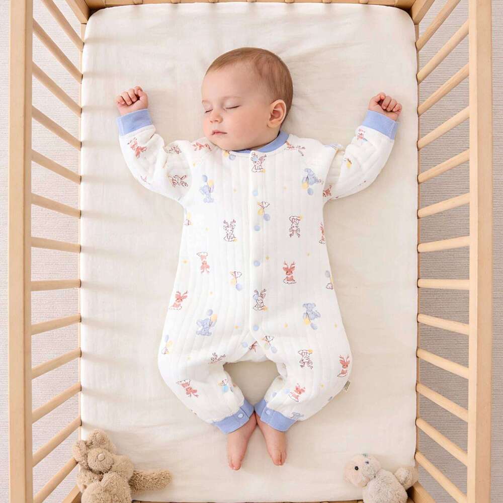 Baby Jumpsuit Clothes Winter Thickening 100% Cotton Boys Girls Cute Printed Bear Romper Infant Onesie Spring Trend 1-3-6-9-12M Z260304