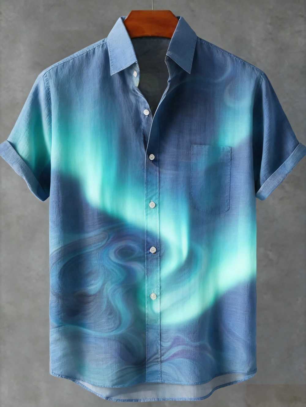 Mens Linen Short Sleeve Lapel Shirt Natural Ethnic Totem 3D Printed Shirt Hawaiian Vacation Social Party Shirt Fast Shipping M260305