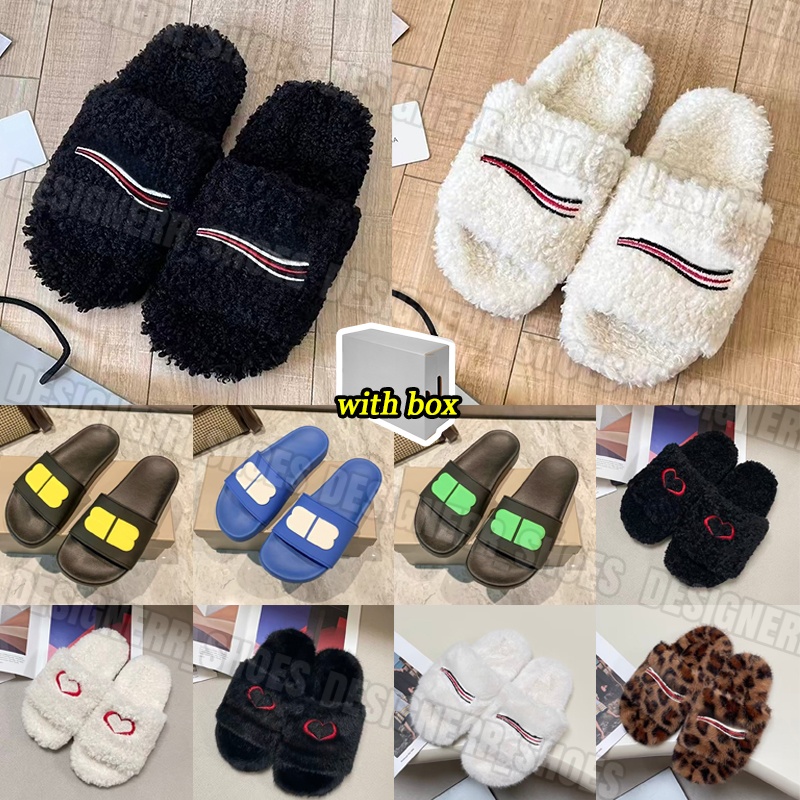 Designer Slides Luxury balenciaslipper Paris Mens Womens Ladies Wool Winter Fur Warm Letters Sandals Indoor Outdoor pool beach Flip Flop Slipper
