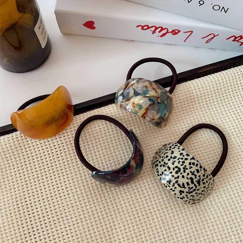 Minimalist Elegant Acetate Korean Style Exquisite Ponytail Curved Rope For Women Bun Tie Hair Band Yuansiqi