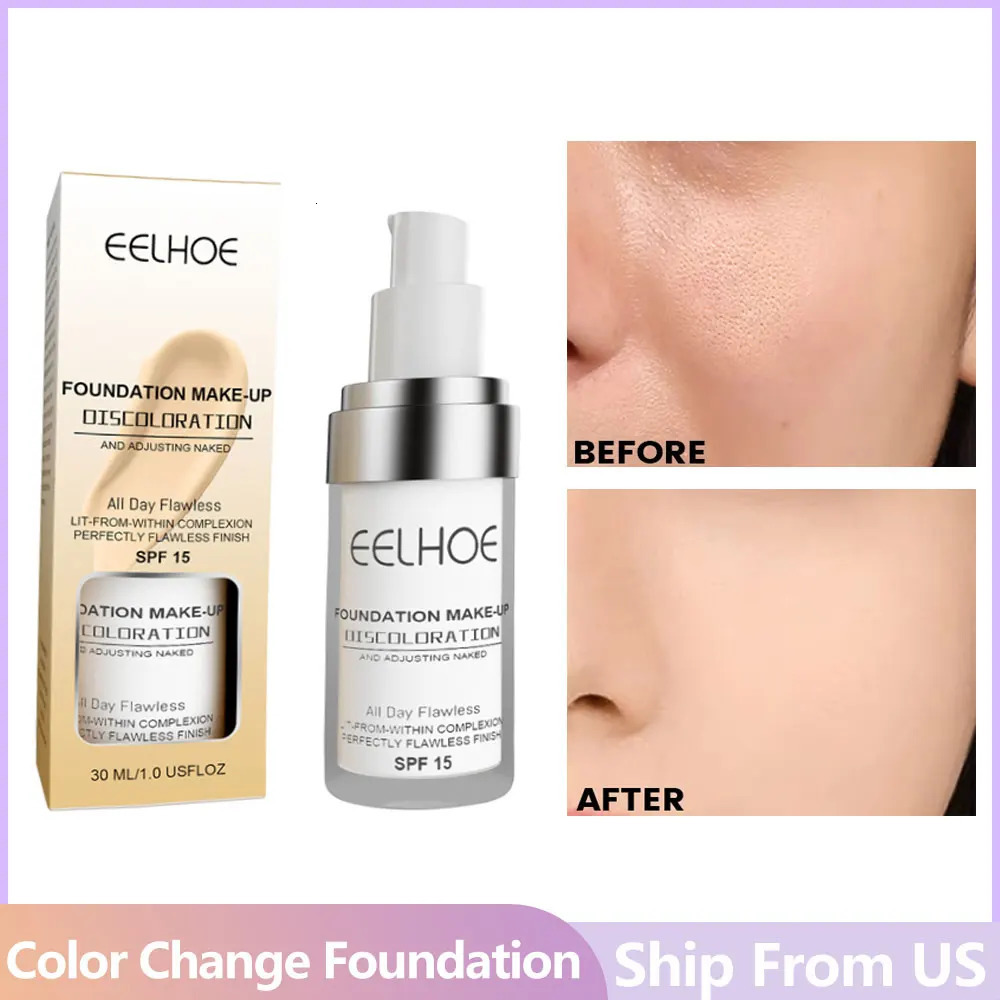Color Changing Liquid Foundation Moisturizing Female Makeup Products Waterproof No Creasing No Separation Lightweight Concealer 260305