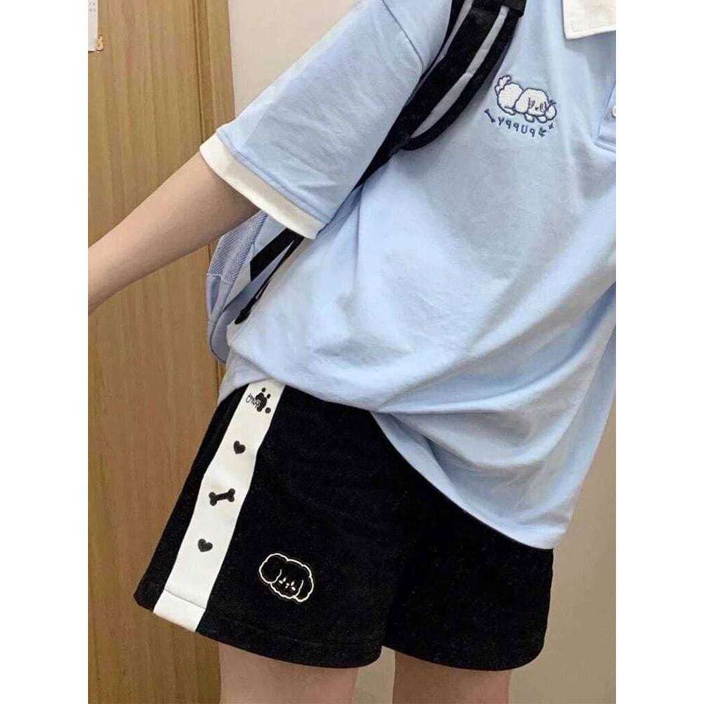 Jmprs Japan Cute Cartoon Print Women Kawaii High Waist Loose Sport Summer Preppy Style Casual Lady Vintage Shorts XJ260305