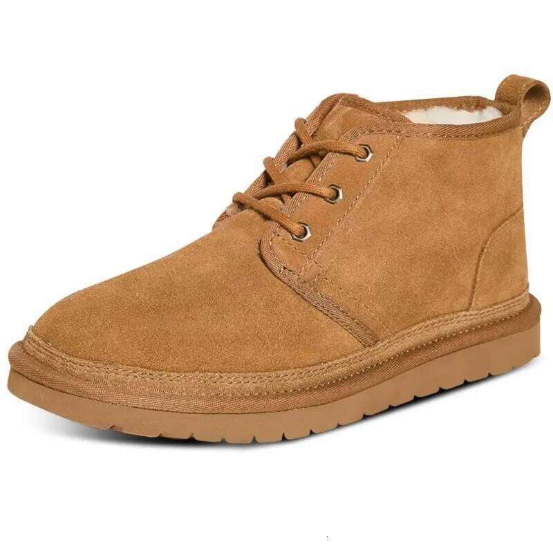 Kidmi New Winter Cozy Soft Soled Cotton Outdoor Keep Warm Non-slip Fur Lined Laces Short Ladies Snow Boots For Women