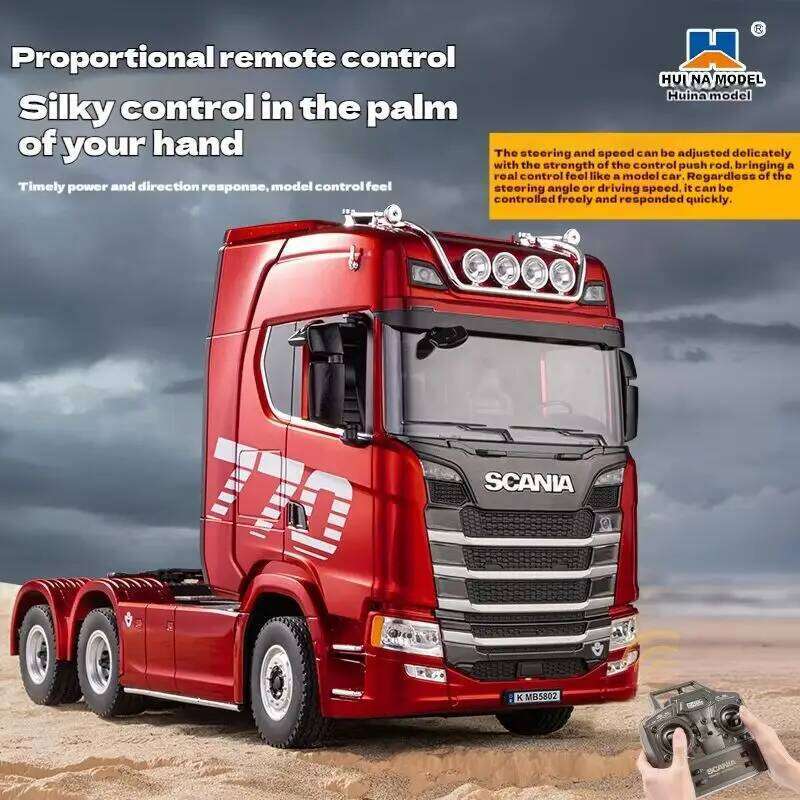 New genuine remote control engineering Huina 770S trailer head alloy car model children's toy four-wheel drive ratio 501d Z260304