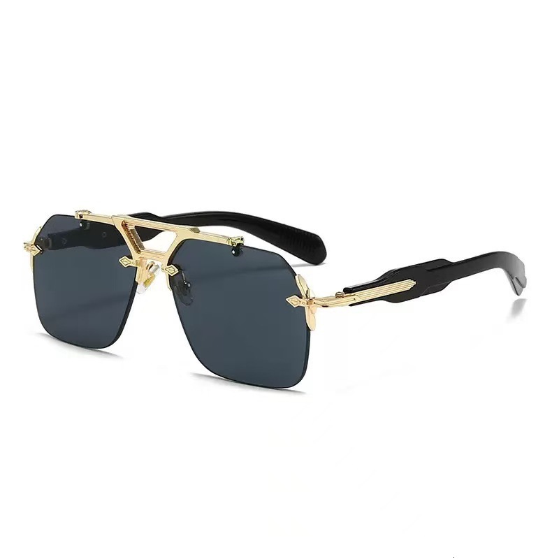 2026 New Designer Luxury Brand Metal Double Bridge Large Frame European And American Driving Sunglasses Street Fashion Instagram Style
