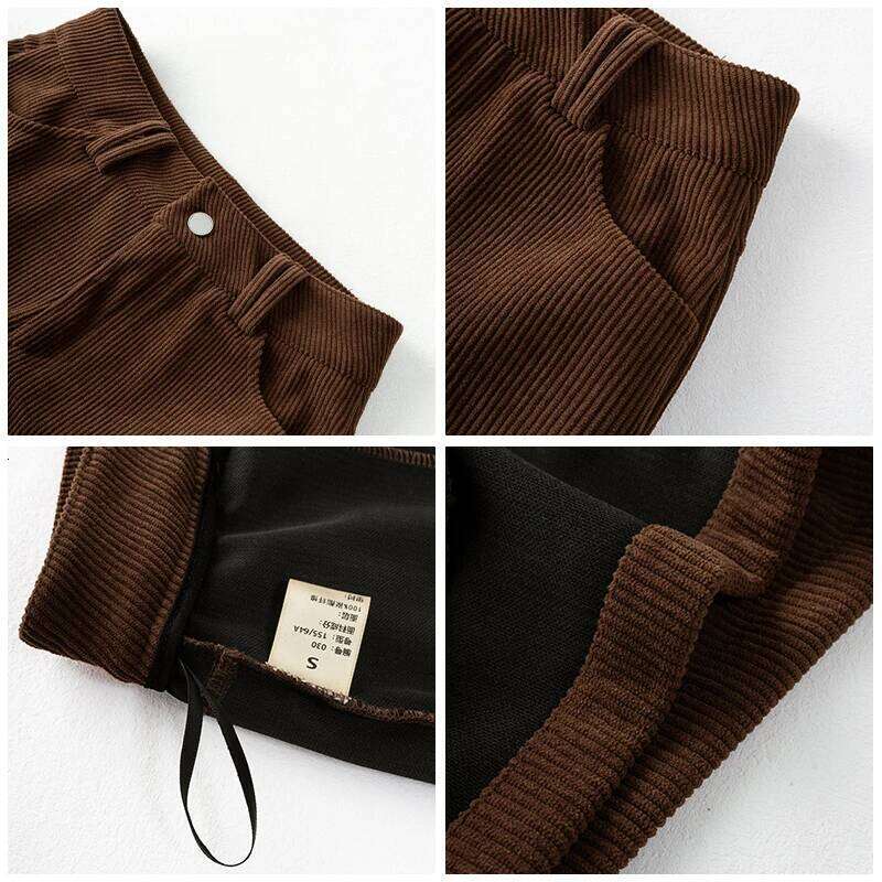 Women's Spring Retro Corduroy Shorts High Waist Slim Fit Butt Hugging A Line Hot Pants XJ260305