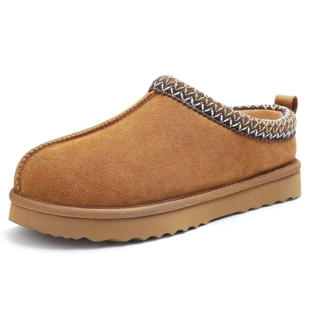 Kidmi Fuzzy House Winter Genuine Suede Snow Warmful Soft Ankle Boots Water Resistant Women Fur Slippers