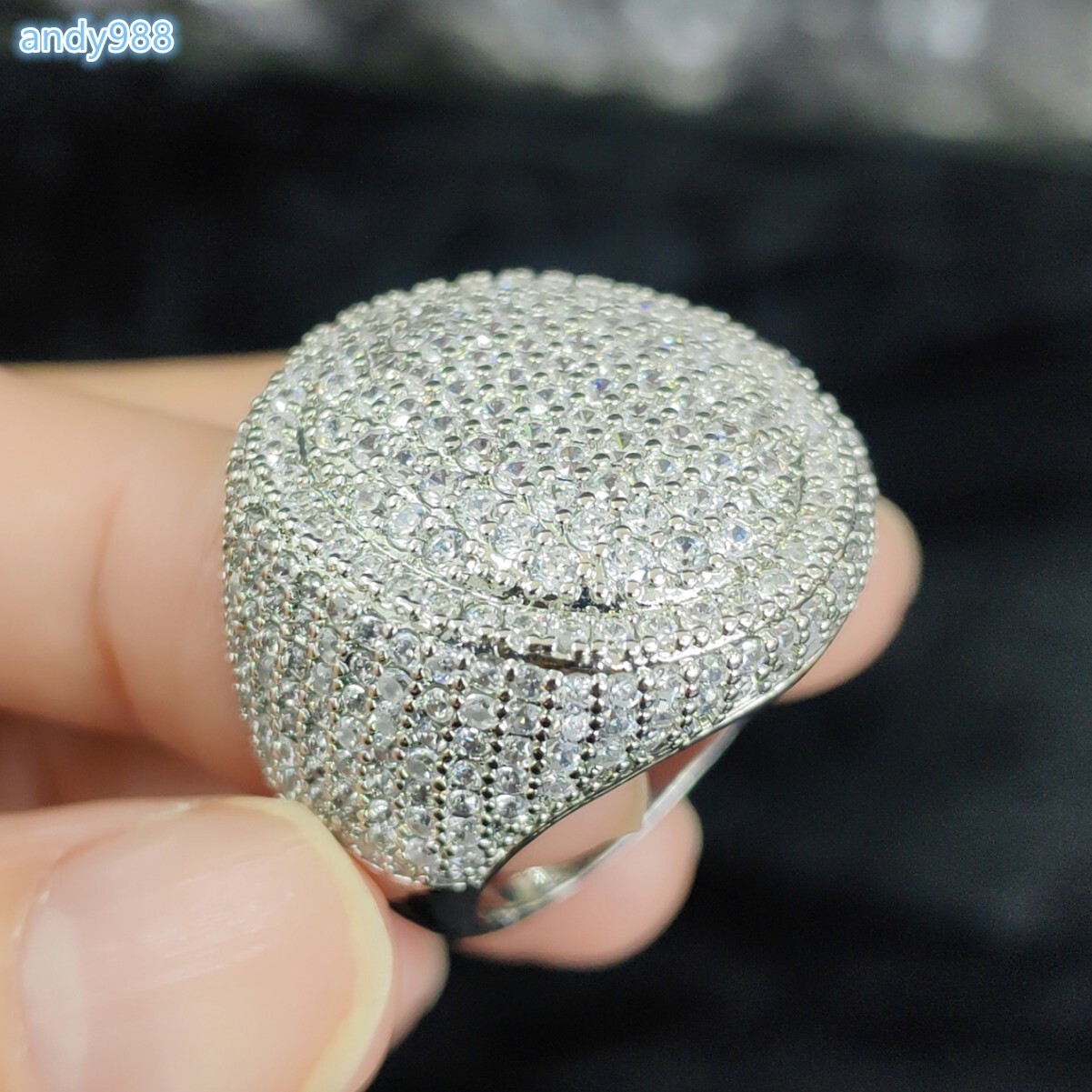 2026 18K Gold Plated Icy Oval Shape Moissanite Diamond Mens Hip Hop Ring Cheap Price Wedding Party Gift Jewelry Main Material Brass