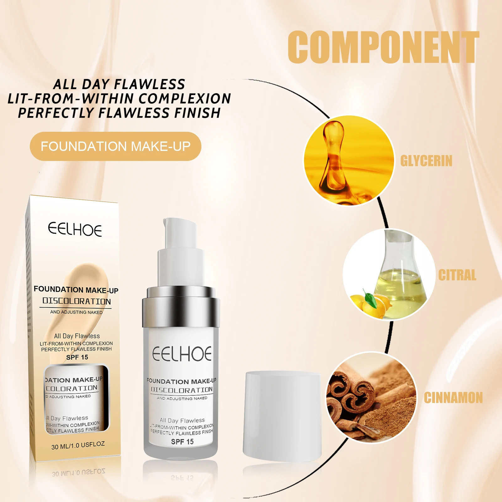 Color Changing Liquid Foundation Moisturizing Female Makeup Products Waterproof No Creasing No Separation Lightweight Concealer 260305