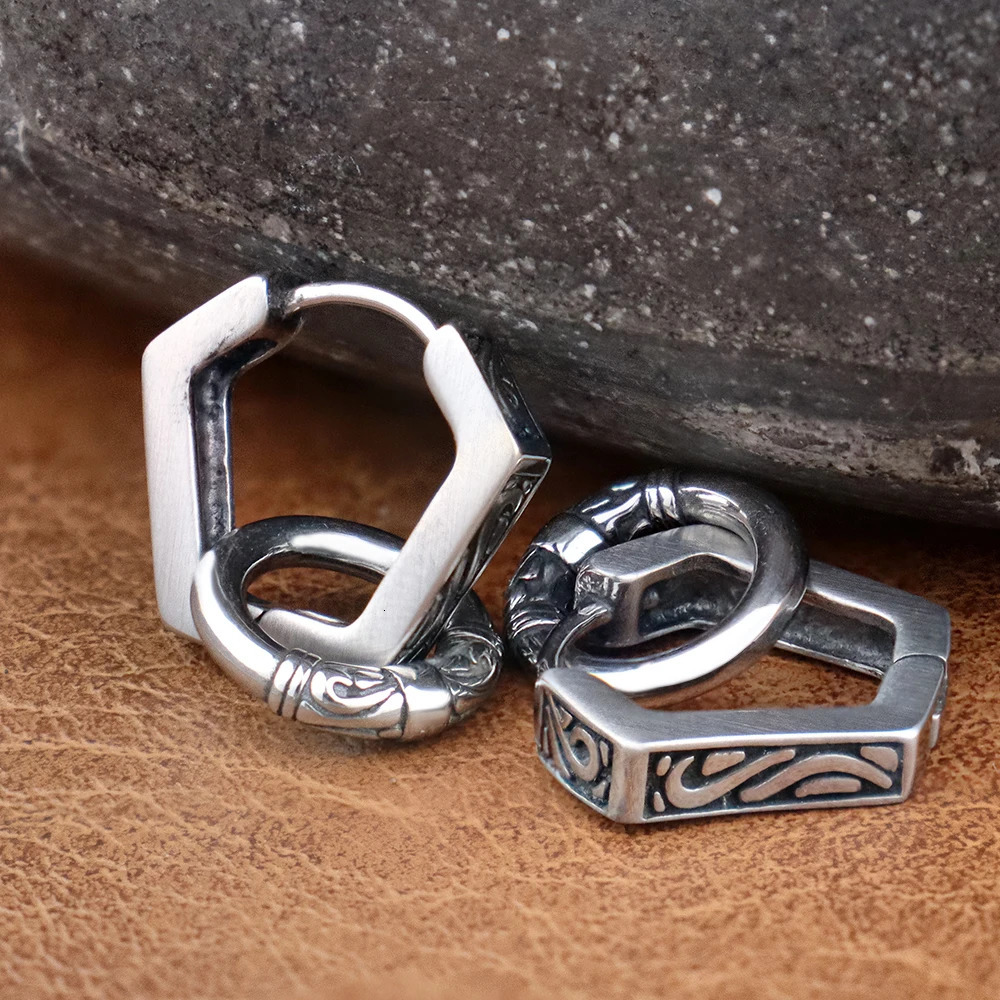 Stainless Steel Viking Drop Earrings Charm Nordic Geometric Norse Jewelry Gift for Men Women Adjustable Punk Unisex Ear Jewelry 260303