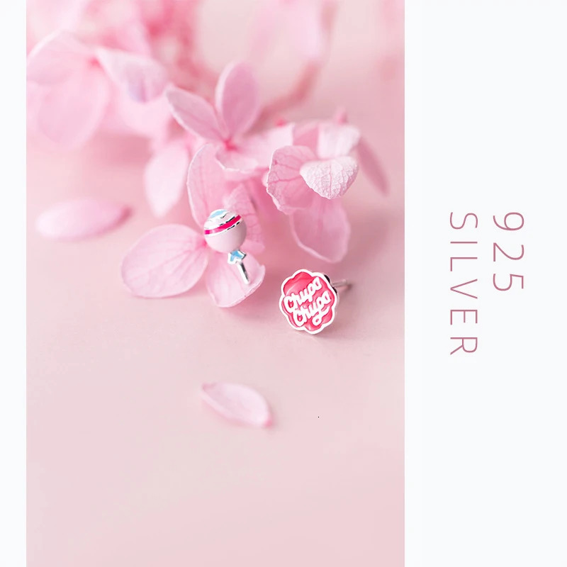 Modian Tiny Fine Candy Enamel Silver Stud Earrings Fashion Cute Romantic 925 Sterling Silver Letter Studs Ear For Women Jewelry 260303