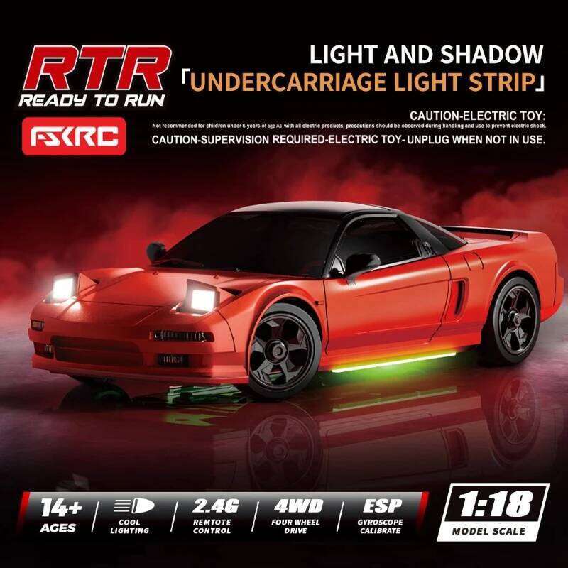 HB RP1801 1:18 4WD RC Drift Car with Gyro 2.4G Remote Control LED Lights Off-Road Racing Buggy Model Vehicle Z260304