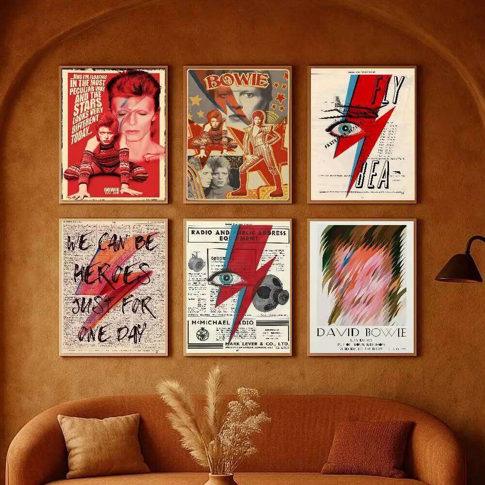 D-David B-B-Bowie Poster High-definition art sticker Self adhesive waterproof home decoration 26L0305