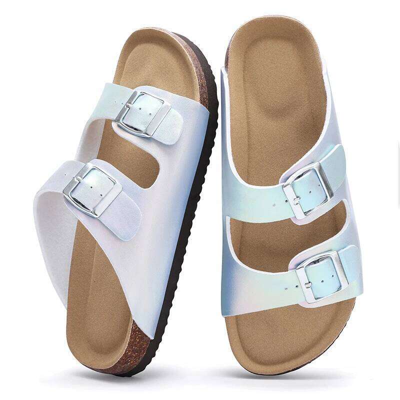 Kidmi New Women's Fashion Indoor And Outdoor Sandals With Double Metal Buckle Popular Comfortable Summer Beach Slippers