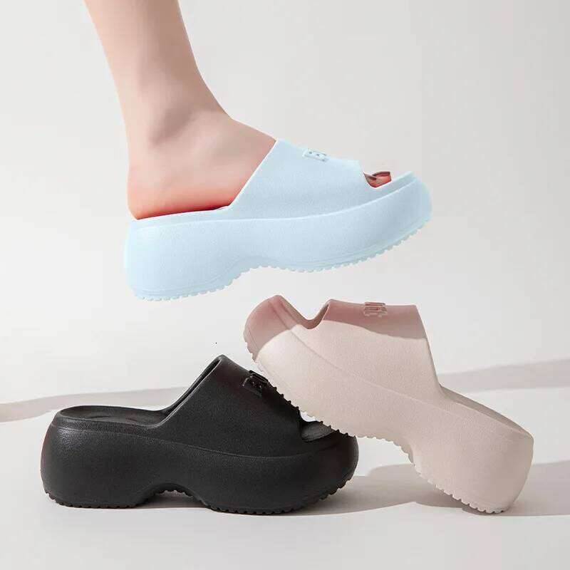 2025 New Women Platform Slippers Casual Wedges Shoes Thick Sole Soft EVA Female Home Beach Slides Summer High Heel Sandals