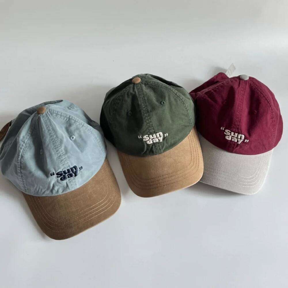 Retro "Sun day" Letter Embroidery Baseball Caps For Men Women Cotton Casual Snapback Cap Spring Summer Outdoor Simple Sun Hat Y260304