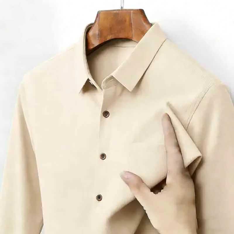 Mens Striped Long Sleeve Shirt Casual Business Style Comfortable Button Down Dress Shirt For Daily Work Party M260305