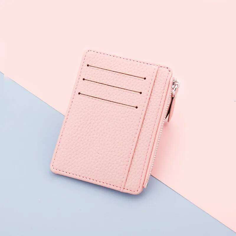 1 Pc ID Holders Slim Women Holder PU Leather Unisex Zipper Business Card Case Men Credit Mini Cards Wallet C260304