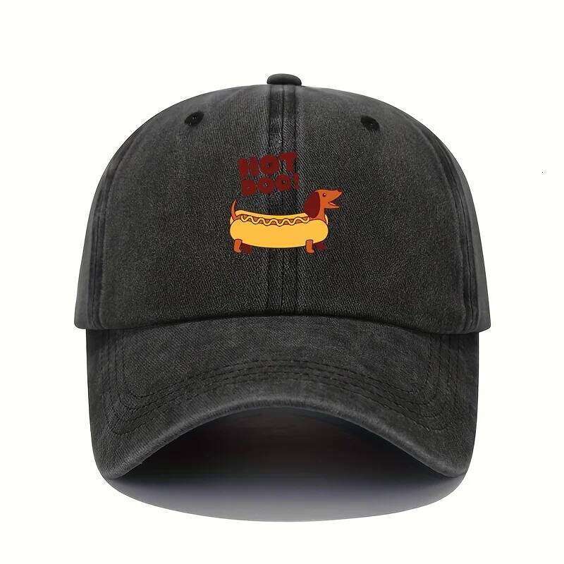 Hot Dog Printed Baseball Hat Sunshade Leisure Sports Outdoor Headwear Fun Pattern Design Y260304