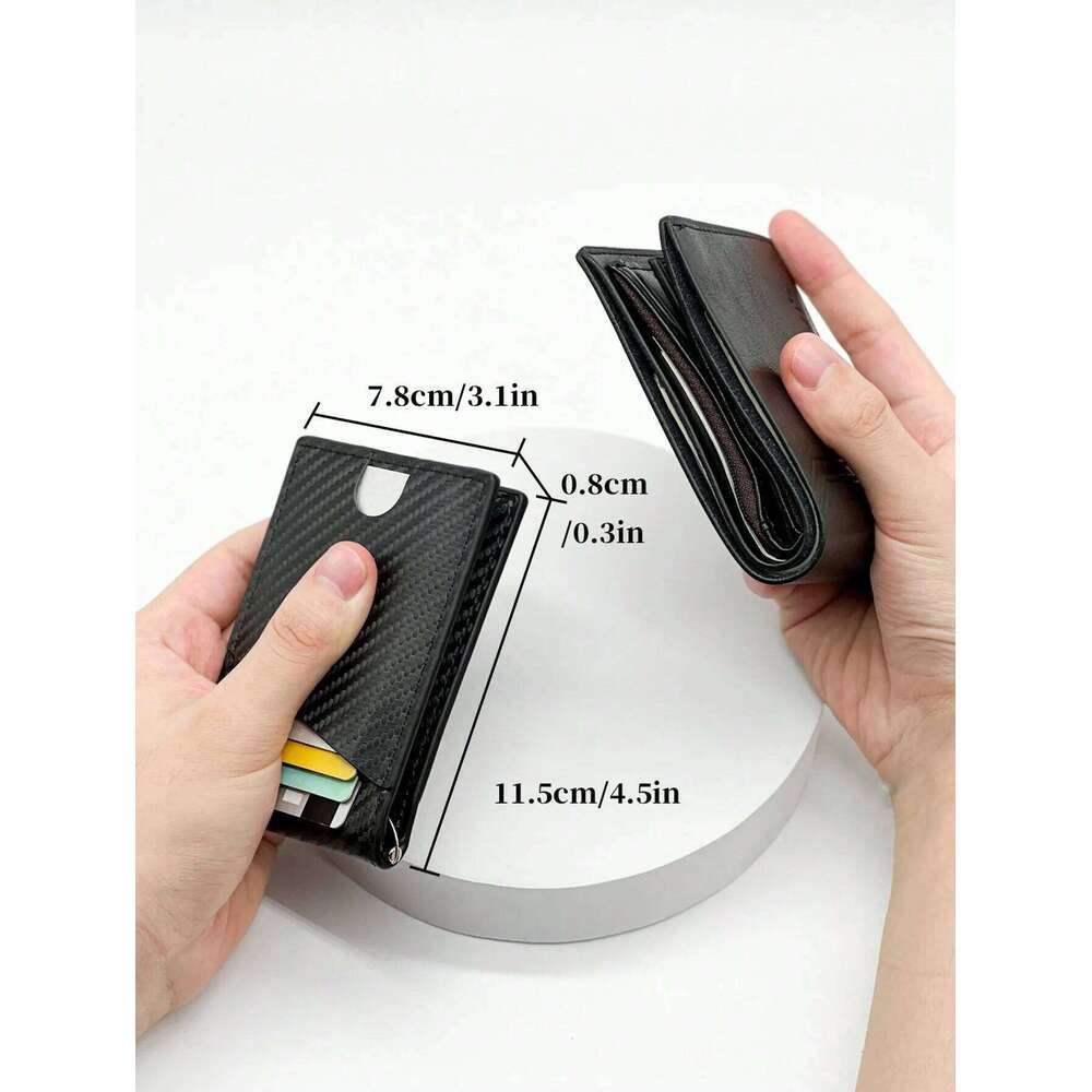 Fashion Business Carbon Fiber Men's Anti-theft Brush Multi Holder Card Case C260304