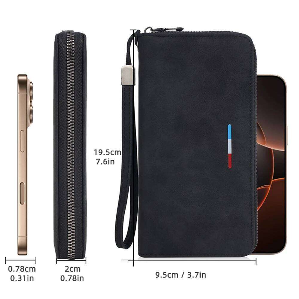 New Men's Long Wallet Zipper Design Multi-Card Slots Large Capacity for Phone & Coins High Quality Male Clutch Style C260304