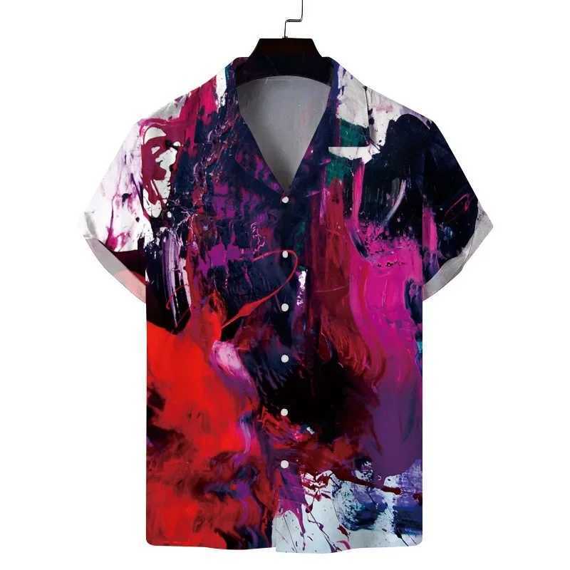 Summer Collar Short Sleeved Hawaiian Short Sleeved Mens Clothing M260305