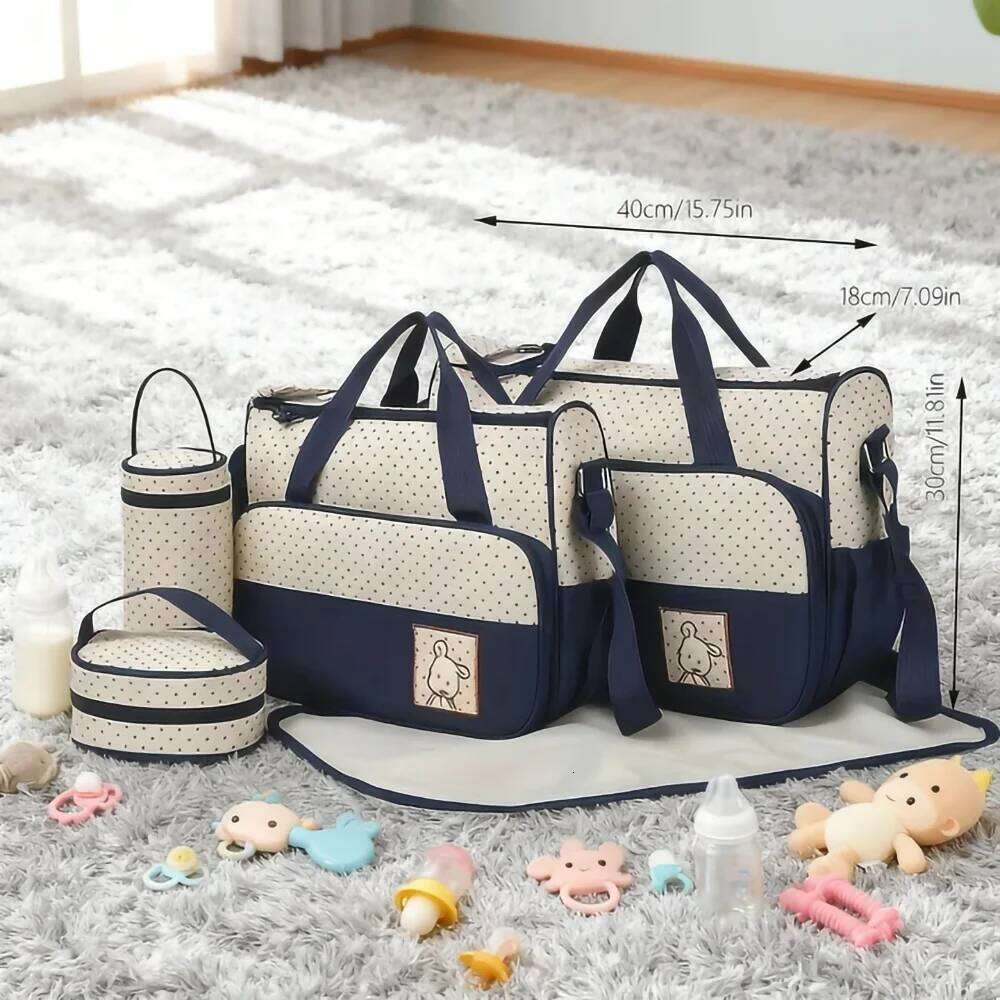 Parent child travel mommy fashion crossbody home multifunctional large capacity handbag Five piece diaper bag set Z260304