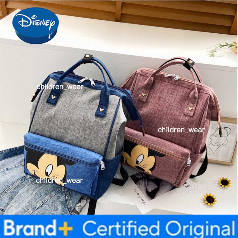 Disney Mickey New Diaper Bag Backpack Cartoon Baby Bag Fashion Trend Baby Diaper Bag Backpack Large Capacity Multifunctional H260305
