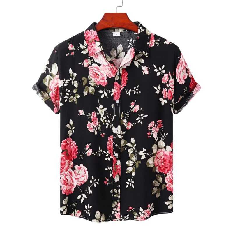 Mens Shirt Short SLeeve Shirts Man Fashion Clothing Blouses Social T-shirts Free Shipping HAWaiian Cotton Oversize M260305